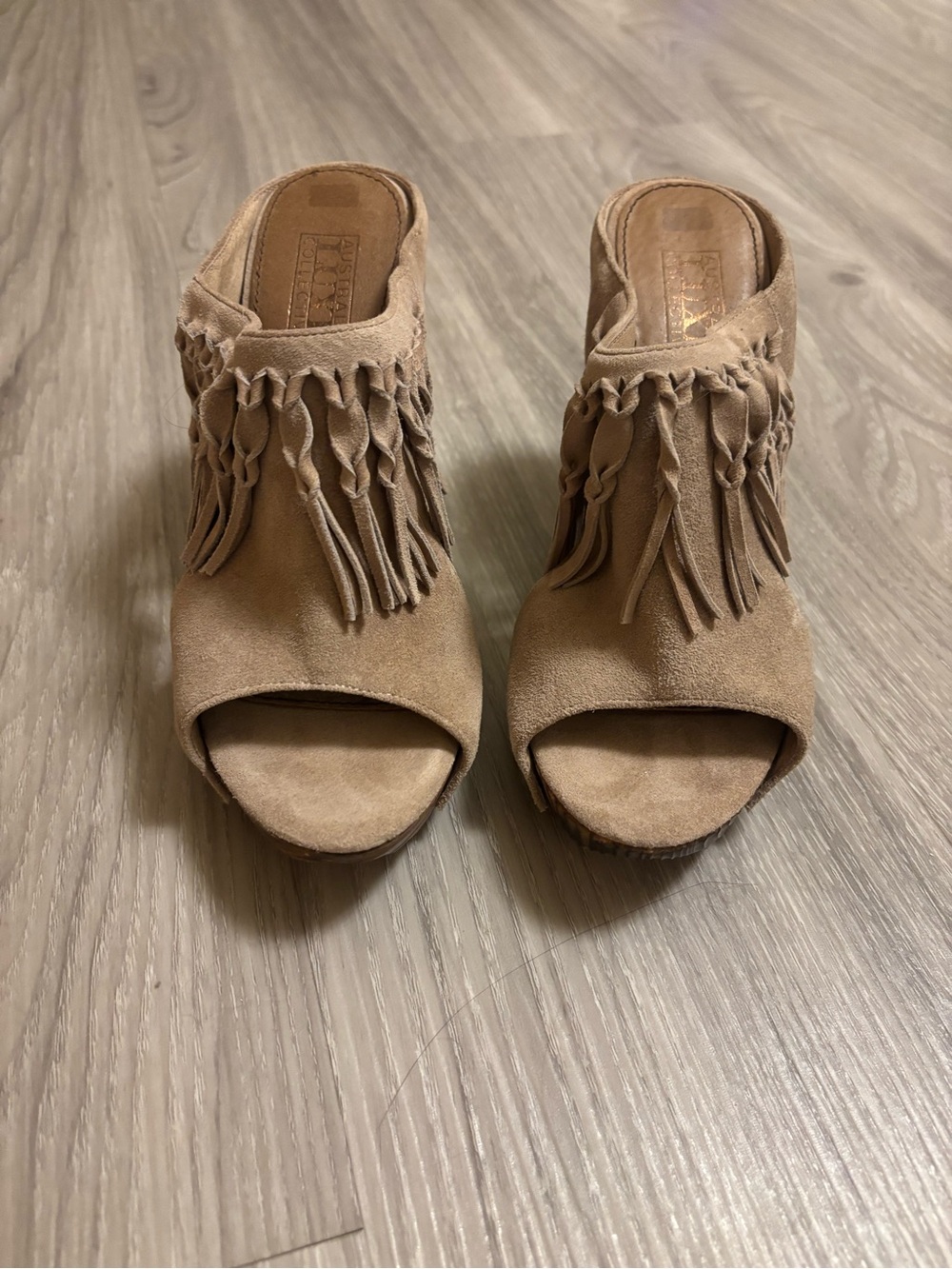 Luxe Braided Fringe Open-Toe Mule - Tan